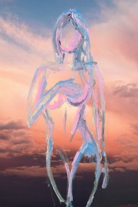 In The Clouds, 2019 (akryylimaali arkistopigmenttiprintillä)