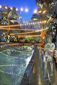 Night Swim, 2021 (akryylimaali arkistopigmenttiprintillä)