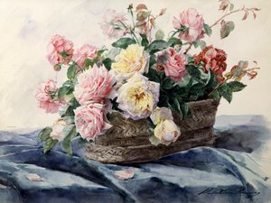 Ruusukori. Madeleine Jeanne Lemairen (1845-1928) maalaus Yksityiskokoelma.