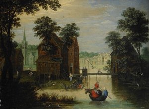 Jokimaisema lento Egyptiin, 1616 tekijältä Maerten Ryckaert