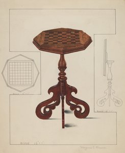 Shakkilauta kallistettava pöytälevy, c. 1936.