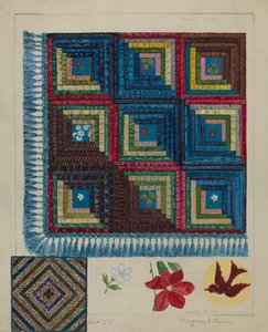 Quilt - Hirsimökkikuvio, c. 1936.