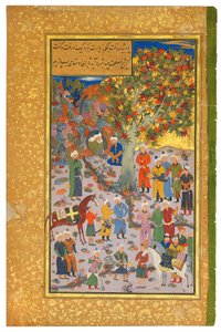 Vierailu dervishin luona, 1560-61 tekijältä Mahmud Muzahhib
