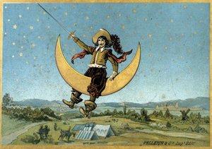 Kuvitus Cyrano de Bergeracista hänen romaanissaan "Toinen maailma"