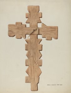 Penitente Cross, veistetty puu, n. 1937.