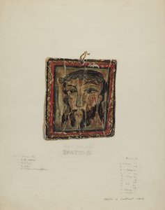 Pieni Christo Head - Retablo, n. 1940. tekijältä Majel G. Claflin