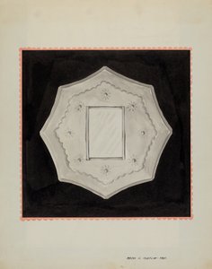 Pieni peltikehystetty peili, n. 1937. tekijältä Majel G. Claflin