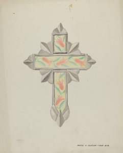 Tin & Wall Paper Cross, c. 1937. tekijältä Majel G. Claflin