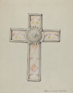 Tin & Wall Paper Cross, c. 1937. tekijältä Majel G. Claflin