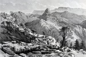 Marssilla lähellä Dongoloa, kaivertanut James Ferguson, 1868 tekijältä Major A.G.F. Hogg