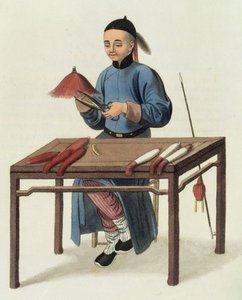 Lippalakki, levy 51 teoksesta "The Costume of China", kaiverrettu J. Dadley, 1800
