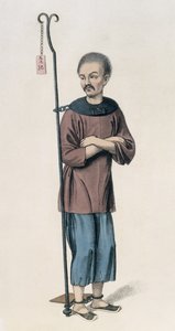 Pahantekijä ketjutettu rautatankoon, levy 12 teoksesta "The Punishments of China", kaiverrettu J. Dadley, 1804
