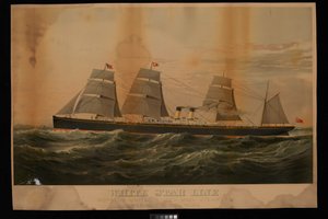 White Star Line Royal  United States Mail Steamers Liverpool  New York Britannic (kromolitografia) (kromolitografia)