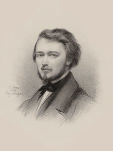 Viulisti ja säveltäjä Hubert Léonardin muotokuva 1819-1890, 1850. tekijältä Maksymilian Fajans