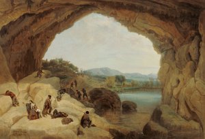 Ryöstöryhmän väijyttely Kissan luolassa - Barron ja Carrillo, Manuel (1814-1884) - 1869 - Öljy kankaalle - 72x105 - Carmen Thyssen -museo, Málaga