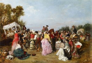 Torrijosin pyhiinvaelluksella - Cabral Aguado-Bejarano, Manuel (1827-1891) - 1883 - Öljy kankaalle - 69x99 - Carmen Thyssen -museo, Málaga