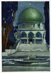 Al-Aqsa-moskeija Jerusalemissa. Kaiverrus Manuel Orazzi (1860-1934), teoksessa "" The Prospect of Jerusalem", Pariisi