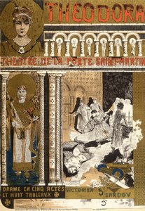 Theodora, Porte Saint Martin -teatterissa Pariisissa. Kuvitus Manuel Orazi