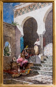 Les Belles du harem (öljy paneelille) tekijältä Marc-Alfred Chataud