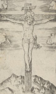 Kristus ristillä, sarjasta "Piccoli Santi" Small Saints, n. 1500-1527. tekijältä Marcantonio Raimondi