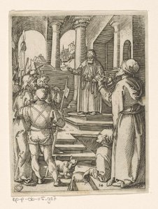Kristus Pilatuksen edessä Passion of Christ (sarjan nimi) tekijältä Marcantonio Raimondi