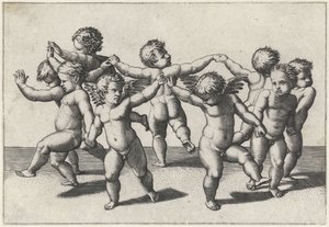 Tanssiva putti tekijältä Marcantonio Raimondi