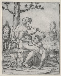 Faun ja lapsi tekijältä Marcantonio Raimondi
