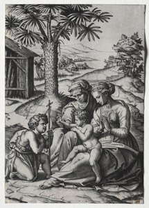 Palmupuun Madonna. tekijältä Marcantonio Raimondi