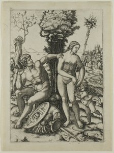 Mars, Venus ja Cupid tekijältä Marcantonio Raimondi