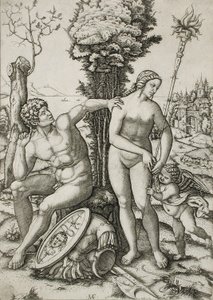Mars, Venus ja Cupido tekijältä Marcantonio Raimondi