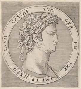 Roomalaisen loiston peili: Nero, The Twelve Caesars, n. 1500-1534, n. 1500-1534. tekijältä Marcantonio Raimondi