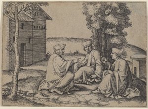 Kolme lääkäriä tekijältä Marcantonio Raimondi