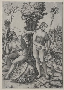 Venus, Mars ja Cupid, 1508. tekijältä Marcantonio Raimondi