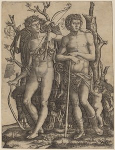Apollo ja Hyacinthus tekijältä Marcantonio Raimondi after Francesco Francia