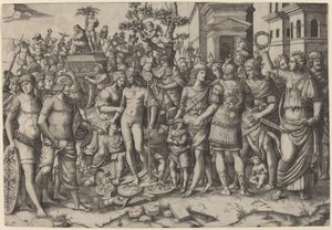 Triumph tekijältä Marcantonio Raimondi, after Jacopo Ripanda