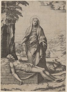 Neitsyen valituslaulu tekijältä Marcantonio Raimondi after Raphael