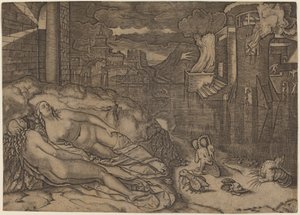 Rafaelin unelma tekijältä Marcantonio Raimondi possibly after Raphael
