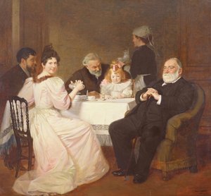 Perhetapaaminen Madame Adolphe Brissonin kotona, 1893.