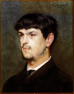 Ranskalaisen säveltäjän Claude Debussyn muotokuva (musta kivi ja pastelli tekijältä Marcel Andre Baschet