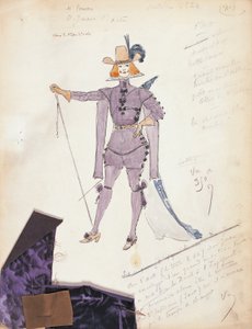 França, Paris, esboço de figurino para Don Giovanni para a performance Don Giovanni or the rake punid