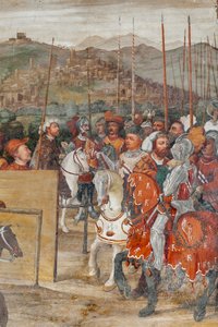 Yksityiskohta tanskalaisen Christian I:n vierailusta Bartolomeo Colleonin kunniahuoneeseen