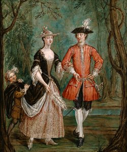"Lady and Gentleman with a Page", c1750-c1755