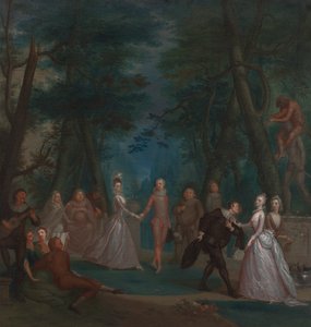 Näkymä puistossa Commedia dell