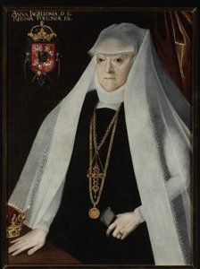 Anna Jagiellon, Puolan kuningatar - Puolan kuningattaren Anna Jagiellon (1523-1596) muotokuva, Kober, Martin (1550-1609). Öljy kankaalle, ennen 1596. Narodowe-museo, Varsova tekijältä Marcin Kober