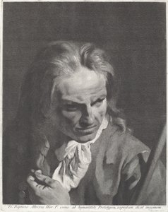 Herrasmies pyhiinvaeltaja ruusukon kanssa tekijältä Marco Alvise Pitteri after Giovanni Battista Piazzetta