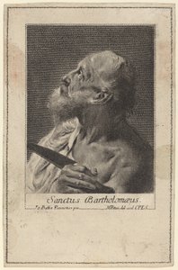 Pyhä Bartolomeus tekijältä Marco Alvise Pitteri after Giovanni Battista Piazzetta