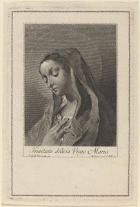 Kolminaisuuden suloinen Neitsyt Maria tekijältä Marco Alvise Pitteri after Giovanni Battista Piazzetta