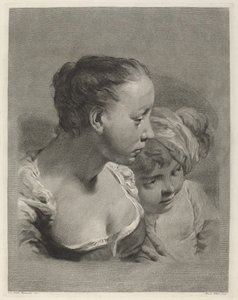 Nuori nainen ja poika oikealle tekijältä Marco Alvise Pitteri after Giovanni Battista Piazzetta
