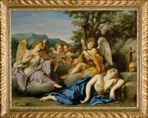 Pyhän Maria Magdaleenan ekstaasi (öljy kuparille) tekijältä Marco Antonio Franceschini