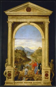 Jeesus kutsuu Sebedeuksen poikia, Jaakobia ja Johannesta (poppelipuu).